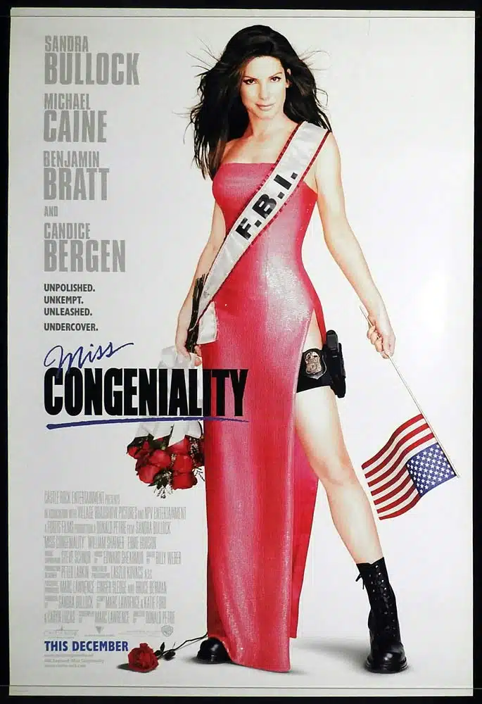MISS CONGENIALITY Original DS One Sheet Movie Poster Sandra Bullock Michael Caine Benjamin Bratt