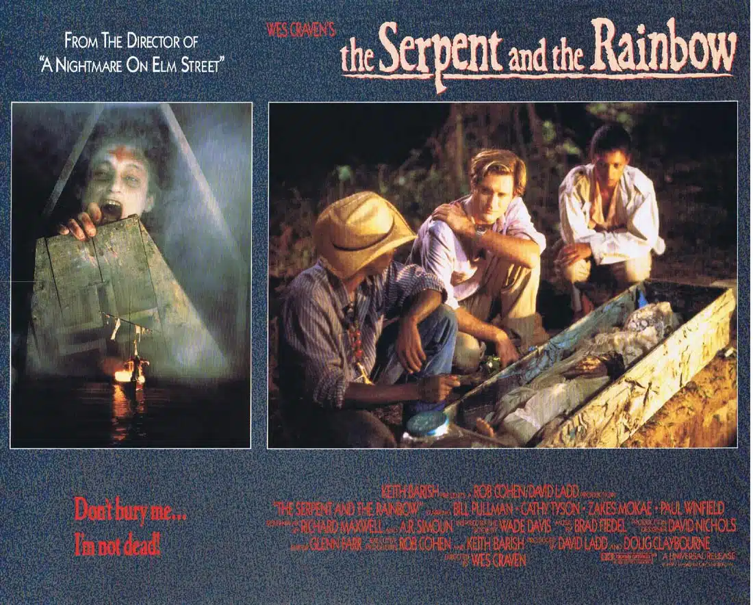 THE SERPENT AND THE RAINBOW Original Lobby Card 3 Wes Craven Bill Pullman Zombie Horror