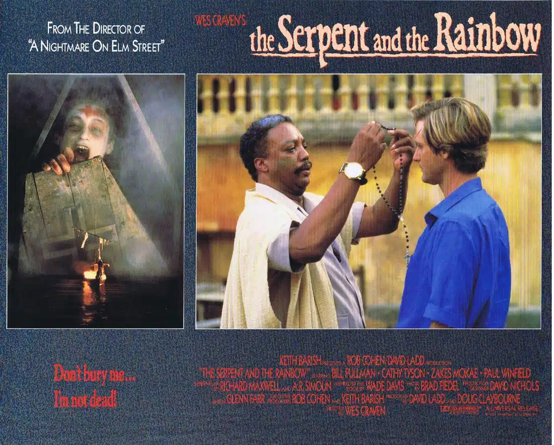 THE SERPENT AND THE RAINBOW Original Lobby Card 4 Wes Craven Bill Pullman Zombie Horror
