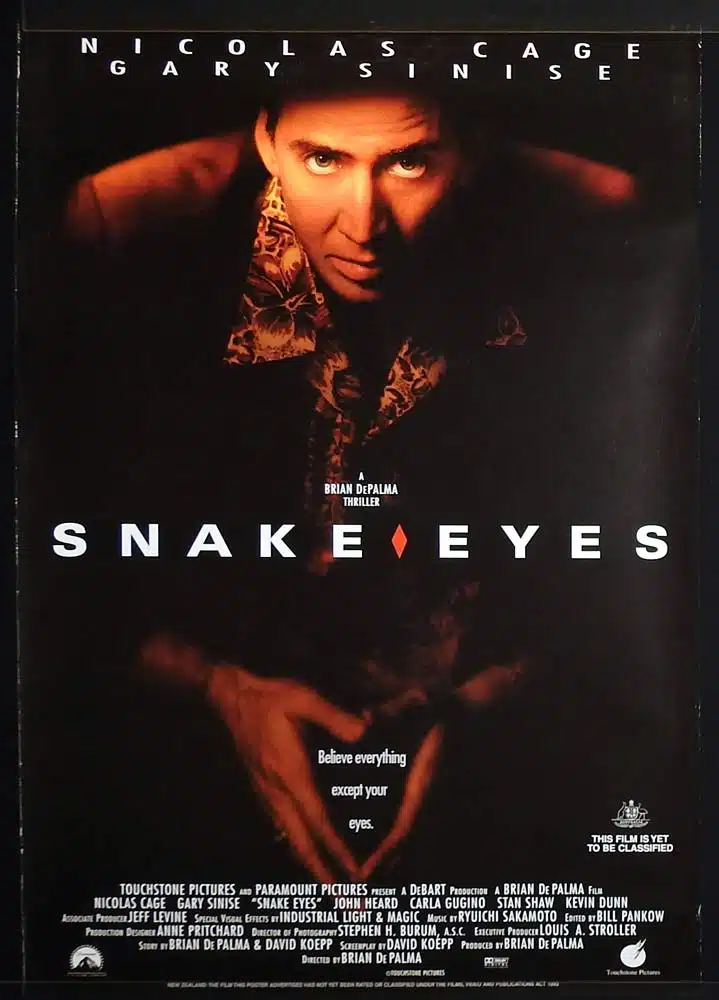 SNAKE EYES Original US DS One Sheet Movie Poster Nicolas Cage Gary Sinise