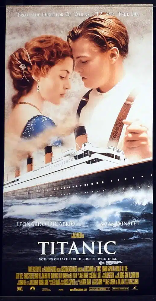 TITANIC Original Daybill Movie poster Leonardo DiCaprio Kate Winslet Billy Zane