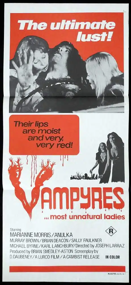 VAMPYRES Original Daybill Movie poster Marianne Morris Vampire Horror
