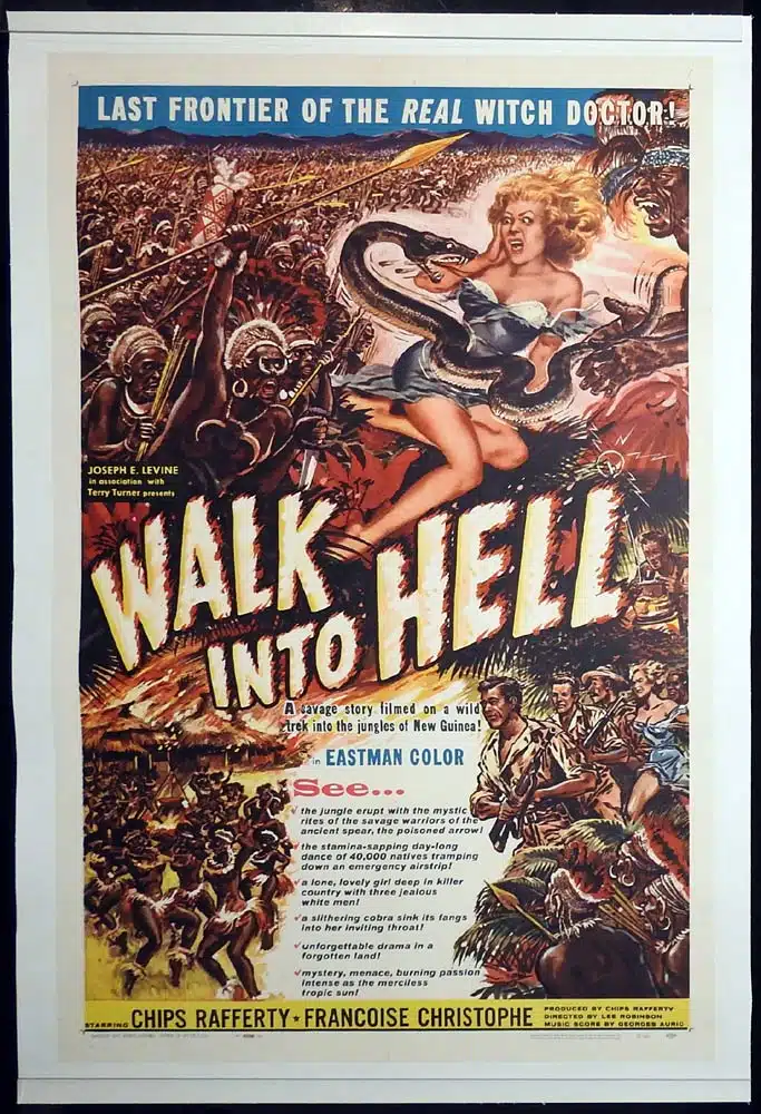 WALK INTO HELL Original US LINEN BACKED One Sheet Movie Poster Chips Rafferty