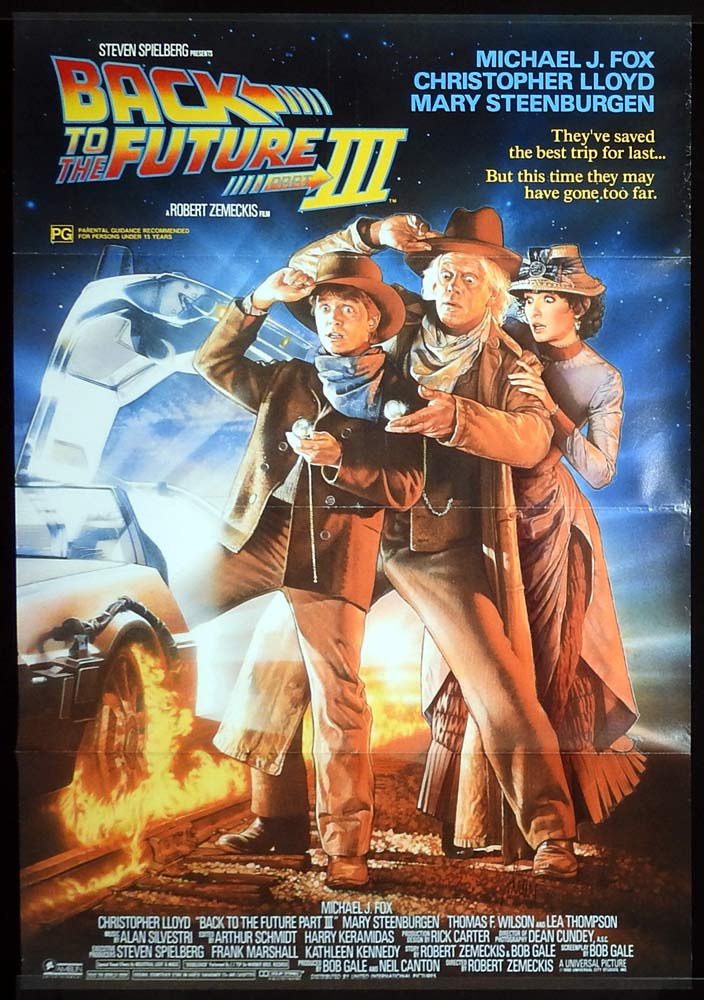 BACK TO THE FUTURE III Original Australian One sheet Movie poster Michael J. Fox 3