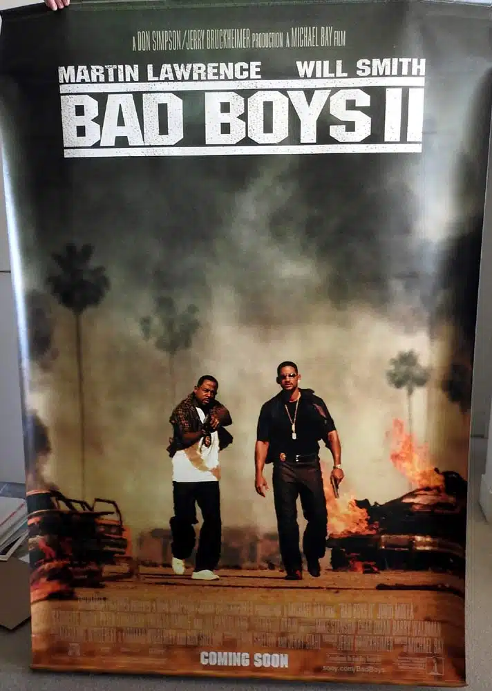 BAD BOYS II Original VINYL BANNER Movie poster VERY RARE Martin Lawrence Will Smith