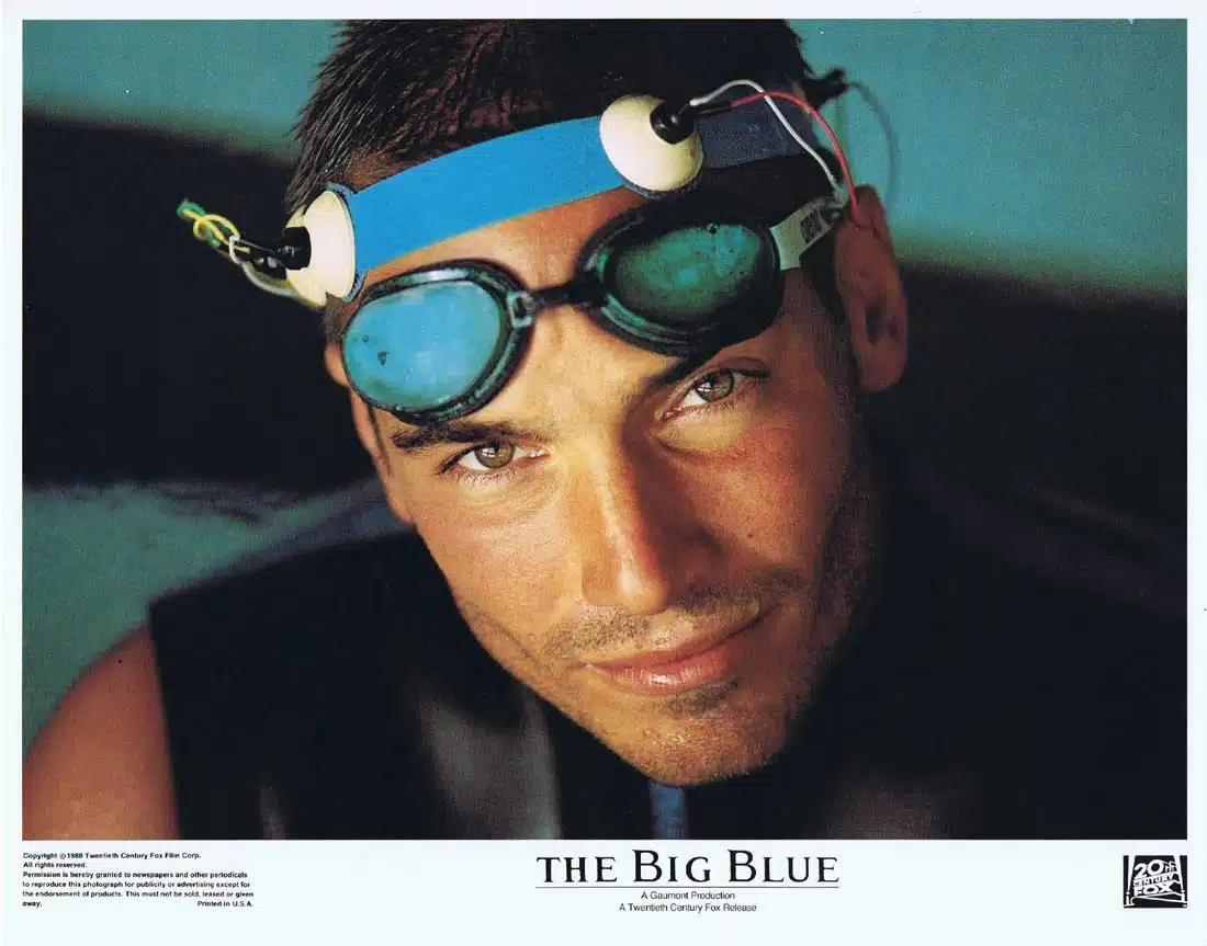 THE BIG BLUE Original Lobby Card 5 Luc Besson Robert Garland Scuba Diving Whale