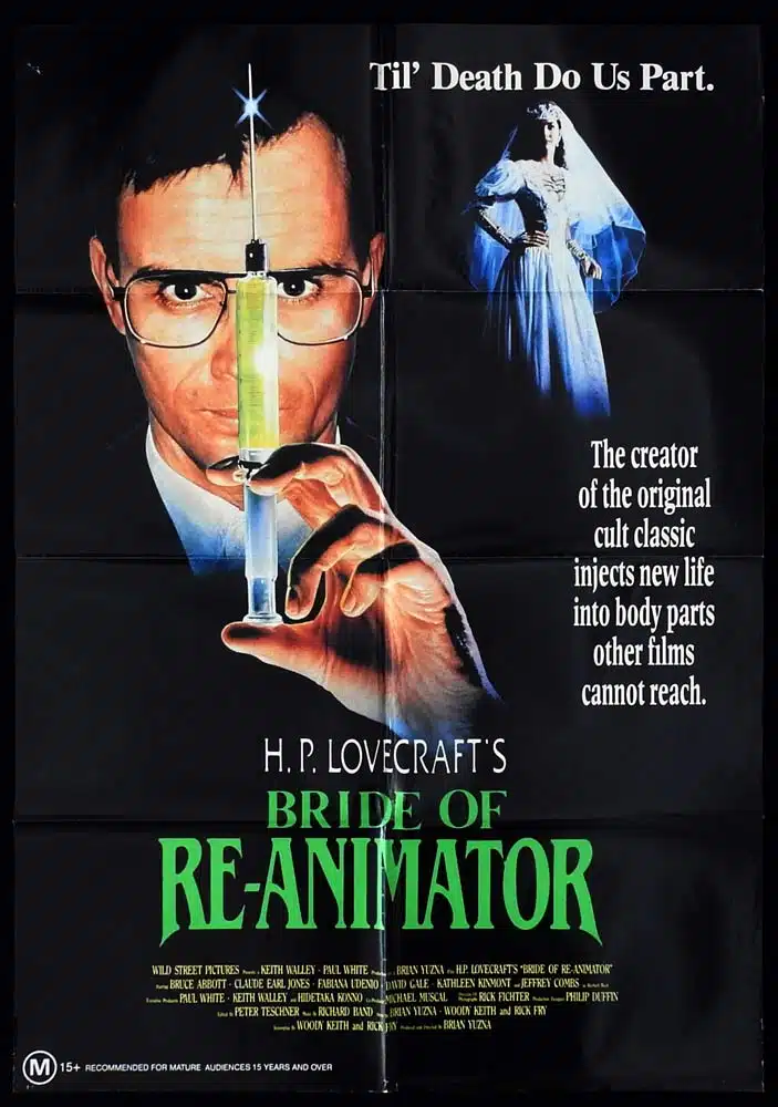 BRIDE OF RE-ANIMATOR Original One sheet Movie poster Jeffrey Combs Bruce Abbott Horror