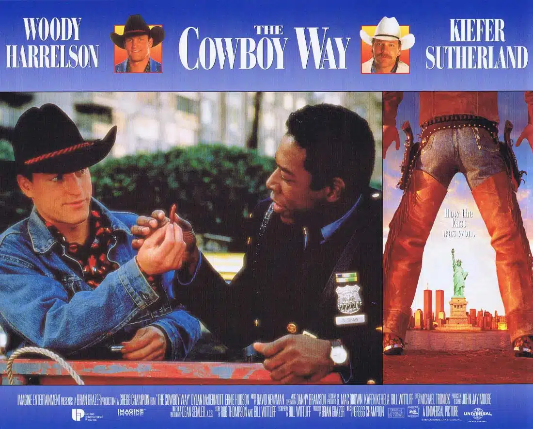 THE COWBOY WAY Original Lobby Card 3 Woody Harrelson Kiefer Sutherland Dylan McDermott