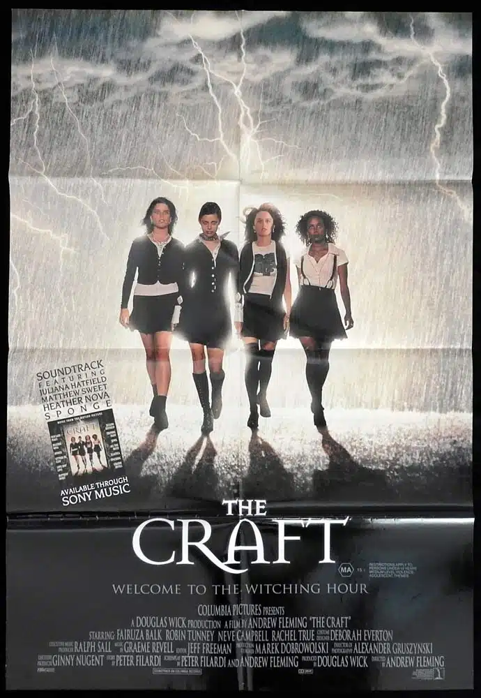 THE CRAFT Original One sheet Movie poster Robin Tunney Neve Campbell Witching Hour