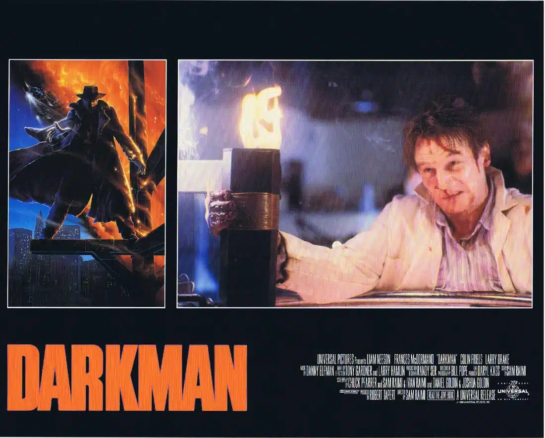 DARKMAN Original Lobby Card 2 Liam Neeson Frances McDormand Colin Friels