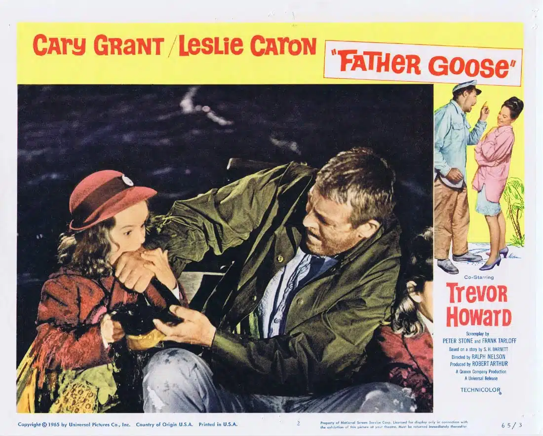 FATHER GOOSE Original Lobby Card 2 Cary Grant Leslie Caron