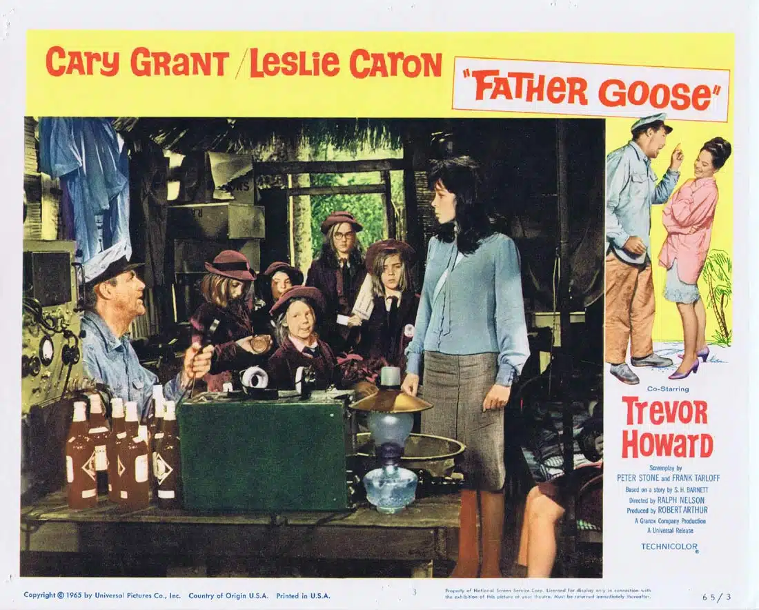 FATHER GOOSE Original Lobby Card 3 Cary Grant Leslie Caron