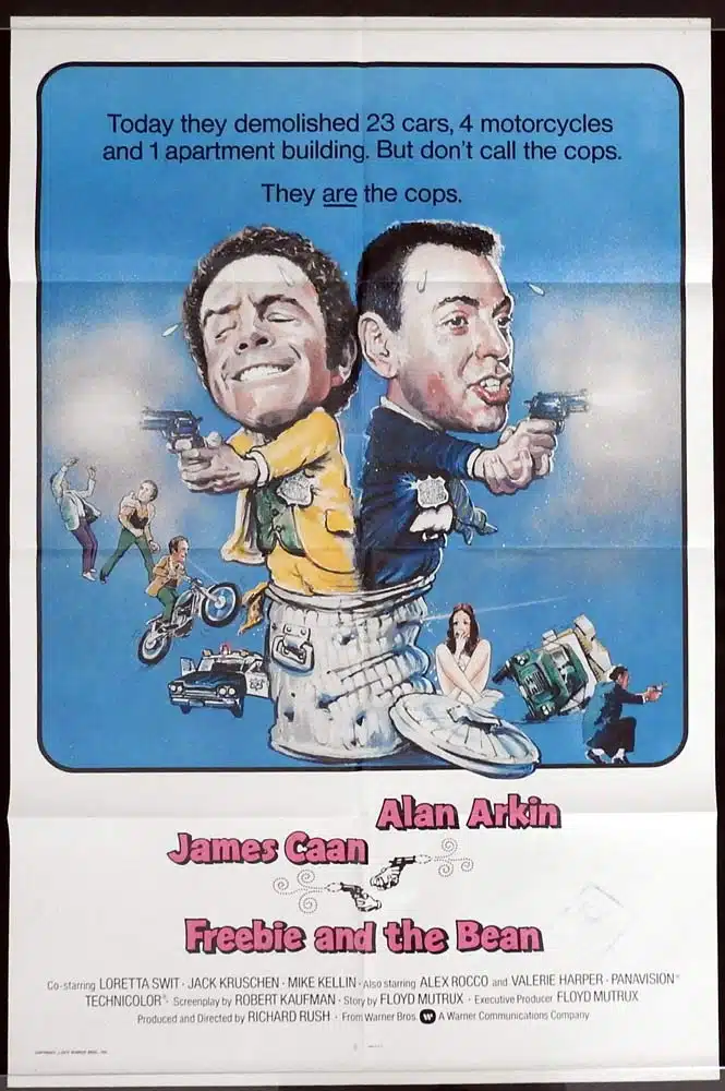 FREEBIE AND THE BEAN Original US One sheet Movie poster James Caan Alan Arkin Loretta Swit