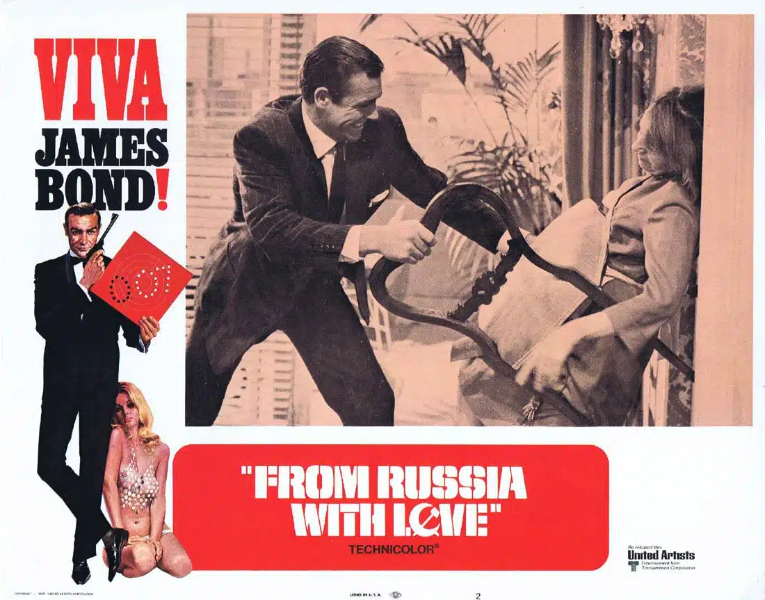 FROM RUSSIA WITH LOVE Original 1970r Lobby Card 2 Sean Connery James Bond