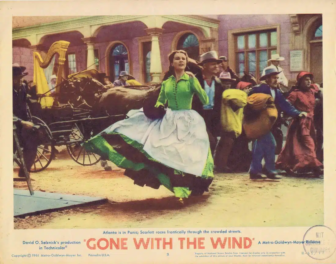 GONE WITH THE WIND Original 1961r Lobby Card 3 Clark Gable Vivien Leigh