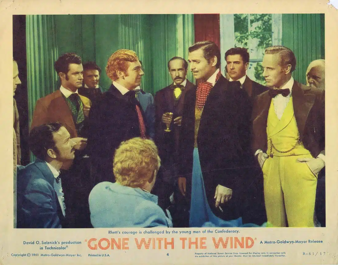 GONE WITH THE WIND Original 1961r Lobby Card 4 Clark Gable Vivien Leigh