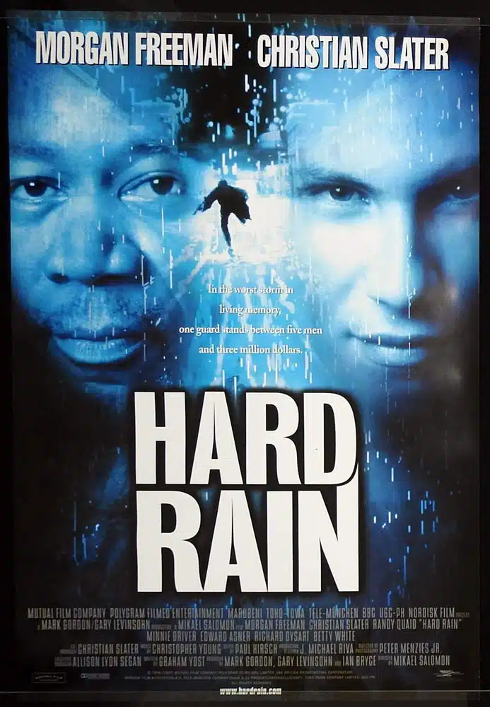 HARD RAIN Original Rolled One sheet Movie poster Christian Slater Morgan Freeman Randy Quaid