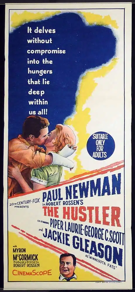 THE HUSTLER Original Daybill Movie Poster Paul Newman Jackie Gleason Pool Shark