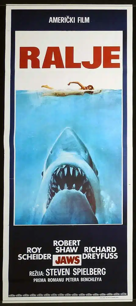 JAWS Original Yugoslavian Movie Poster Roy Scheider Robert Shaw