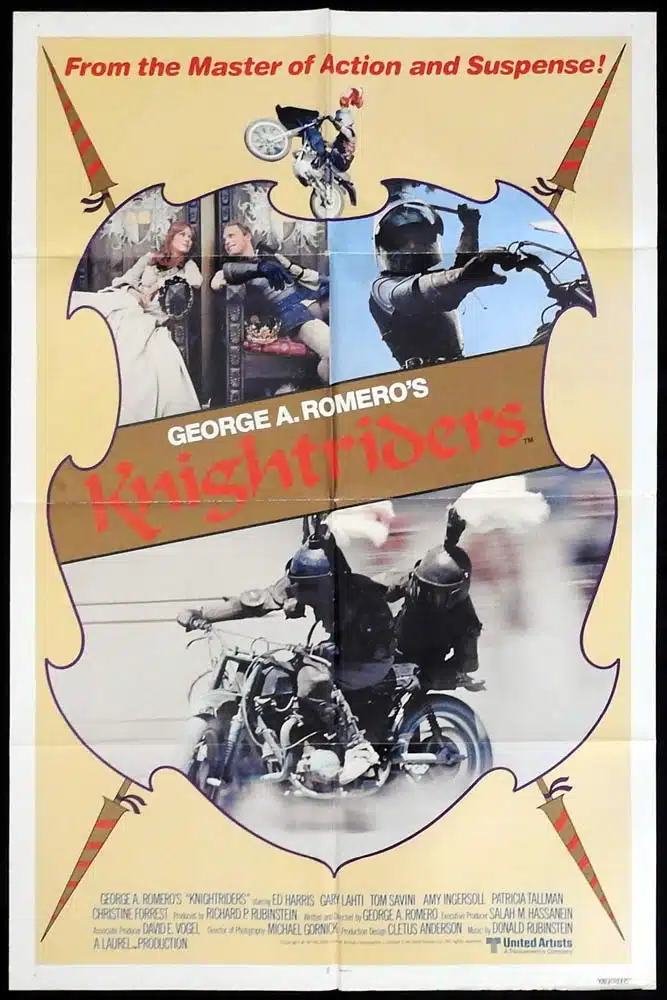 KNIGHTRIDERS Original One sheet Movie poster George A. Romero Ed Harris