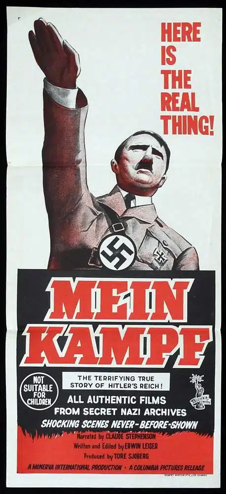 MEIN KAMPF Original Daybill Movie poster Adolph Hitler Nazi Documentary
