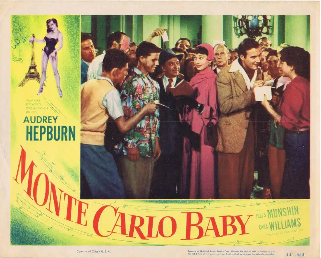 MONTE CARLO BABY Original Lobby Card 4 Audrey Hepburn
