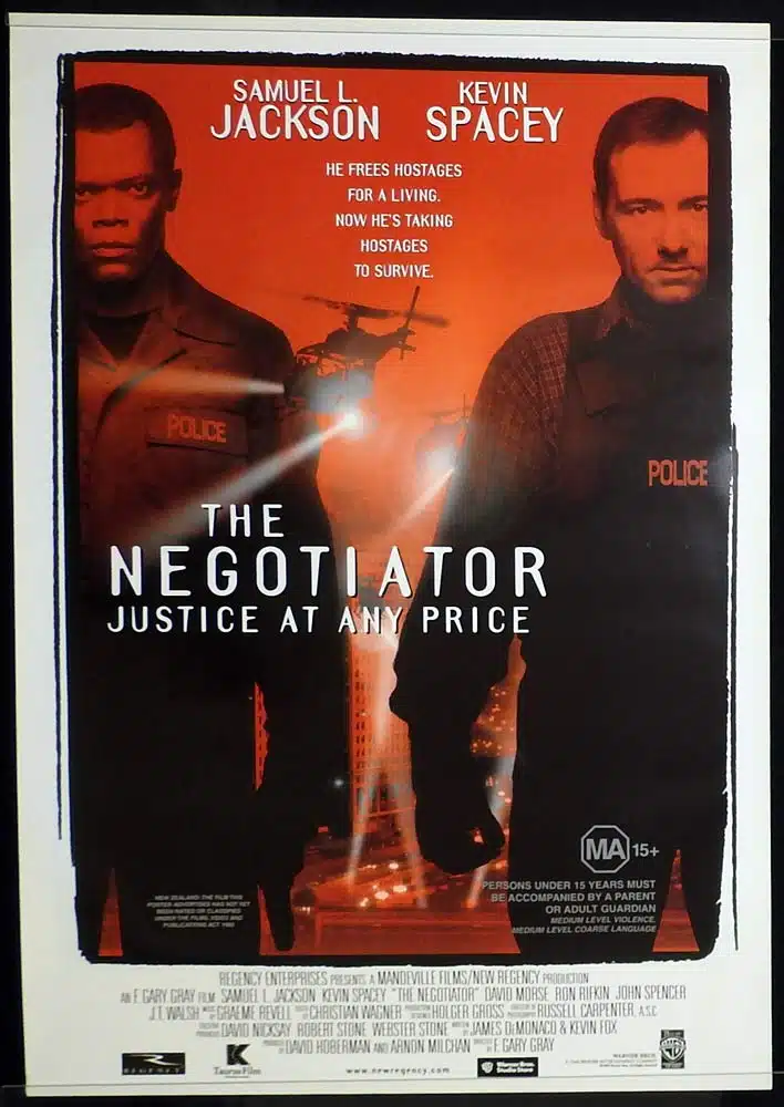 THE NEGOTIATOR Original One Sheet Movie Poster Samuel L. Jackson Kevin Spacey David Morse
