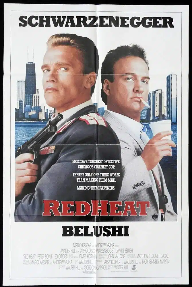 RED HEAT Original One Sheet Movie Poster Arnold Schwarzenegger James Belushi