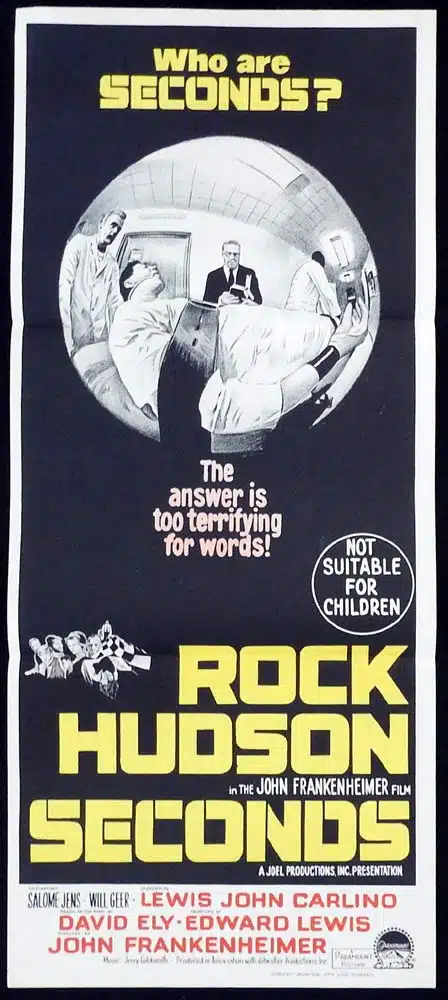 SECONDS Original Daybill Movie poster Rock Hudson Will Geer Horror Sci Fi