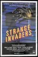 STRANGE INVADERS Original One sheet Movie poster Paul Le Mat Nancy Allen Sci Fi