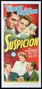 SUSPICION Original Daybill Movie poster ALFRED HITCHCOCK Cary Grant Linen Backed