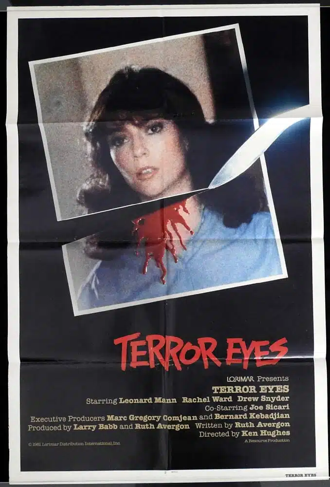 TERROR EYES Original US One sheet Movie poster Rachel Ward Serial Killer Horror Night School