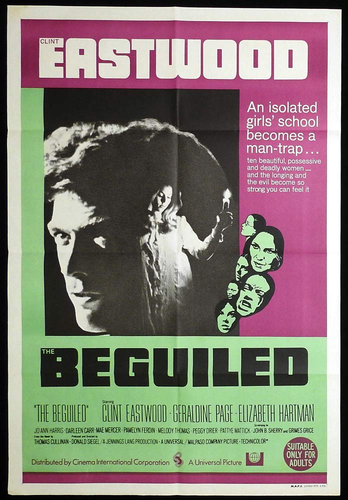 THE BEGUILED Original One sheet Movie poster Clint Eastwood Geraldine Page