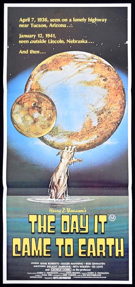 THE DAY IT CAME TO EARTH Original Daybill Movie poster Wink Roberts Sci Fi
