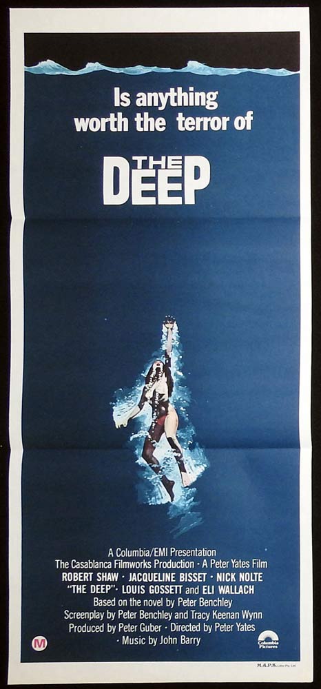 THE DEEP Original Daybill Movie poster Robert Shaw Jacqueline Bisset