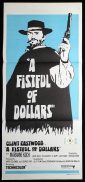 A FISTFUL OF DOLLARS Original 70sr Daybill Movie poster Clint Eastwood Sergio Leone