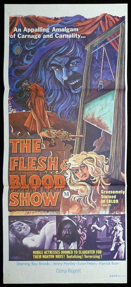 THE FLESH AND BLOOD SHOW Original Daybill Movie poster Ray Brooks Horror