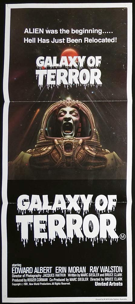 GALAXY OF TERROR Original Daybill Movie poster Edward Albert Erin Moran Sci Fi Horror