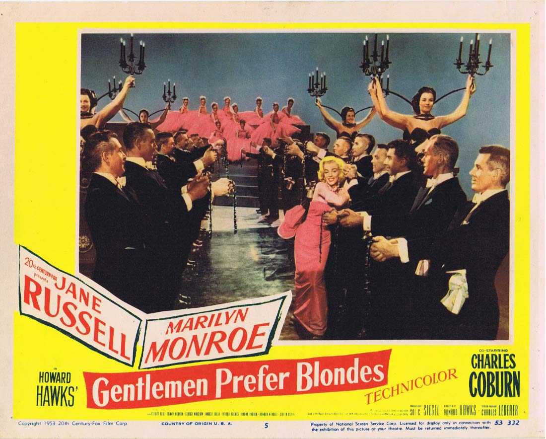GENTLEMEN PREFER BLONDES Original Lobby Card 5 Jane Russell Marilyn Monroe