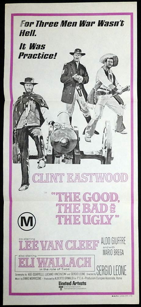 THE GOOD THE BAD AND THE UGLY Original 70sr Daybill Movie poster Clint Eastwood Lee Van Cleef