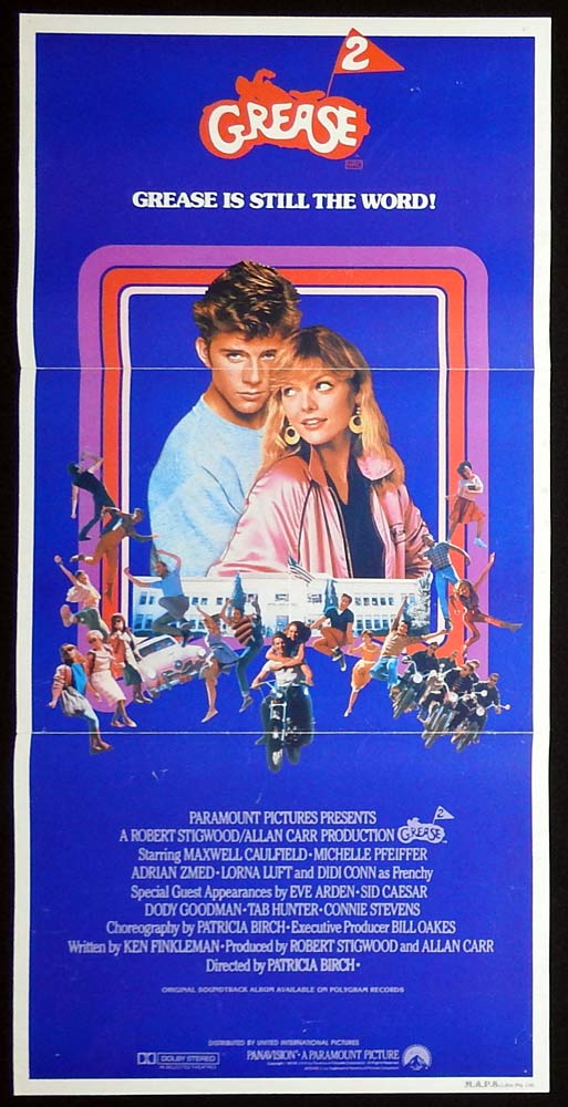 GREASE 2 Original Daybill Movie poster Maxwell Caulfield Michelle Pfeiffer