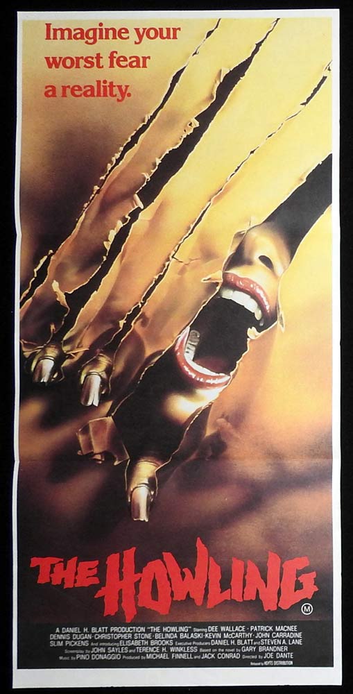 THE HOWLING Original Daybill Movie poster Dee Wallace Patrick Macnee Horror