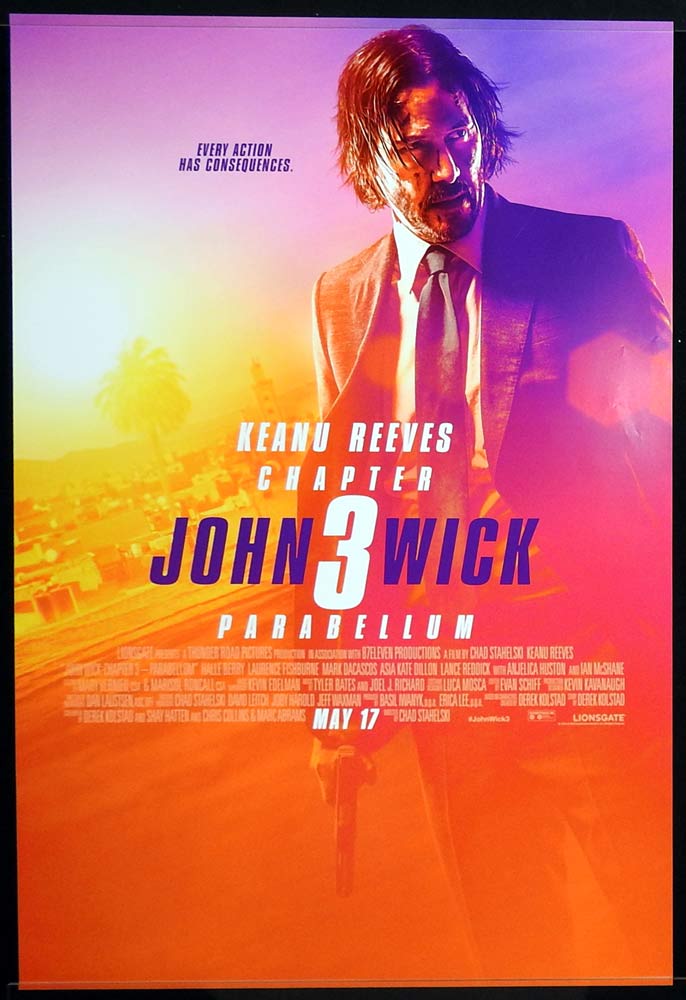 JOHN WICK 3 Original US ADV One Sheet Movie Poster Keanu Reeves Halle Berry