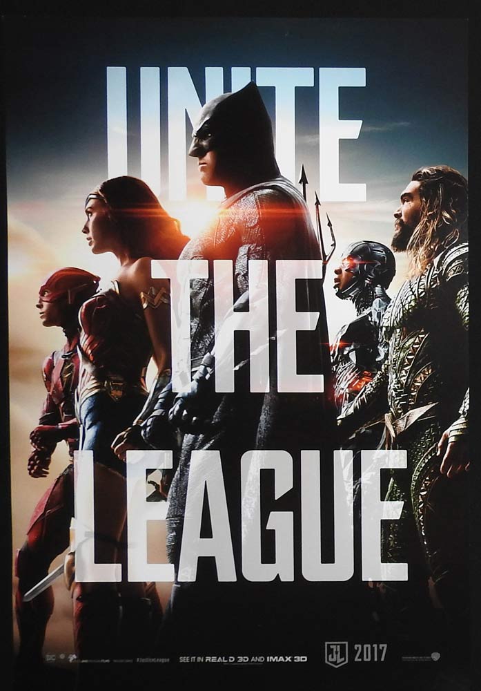 JUSTICE LEAGUE Original DS ADV US Rolled One sheet Movie poster Ben Affleck Henry Cavill