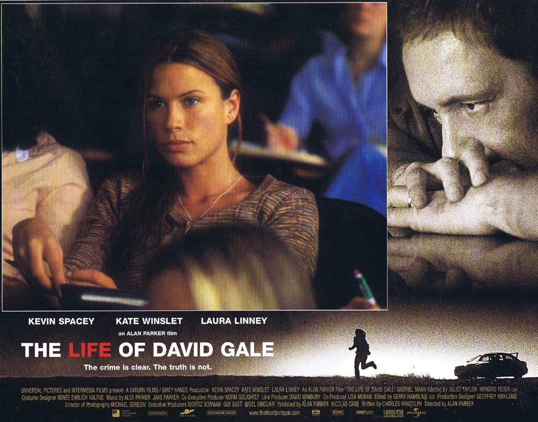 THE LIFE OF DAVID GALE Original Lobby Card 3 Kevin Spacey Kate Winslet