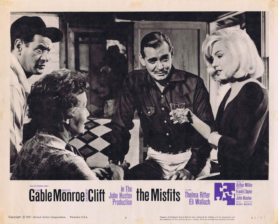 THE MISFITS Original Lobby Card 4 Marilyn Monroe Clark Gable