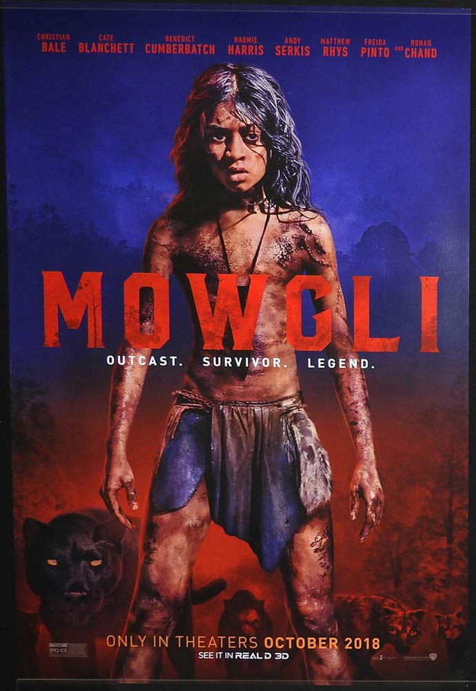 MOWGLI Original US ADV One Sheet Movie Poster Christian Bale Cate Blanchett