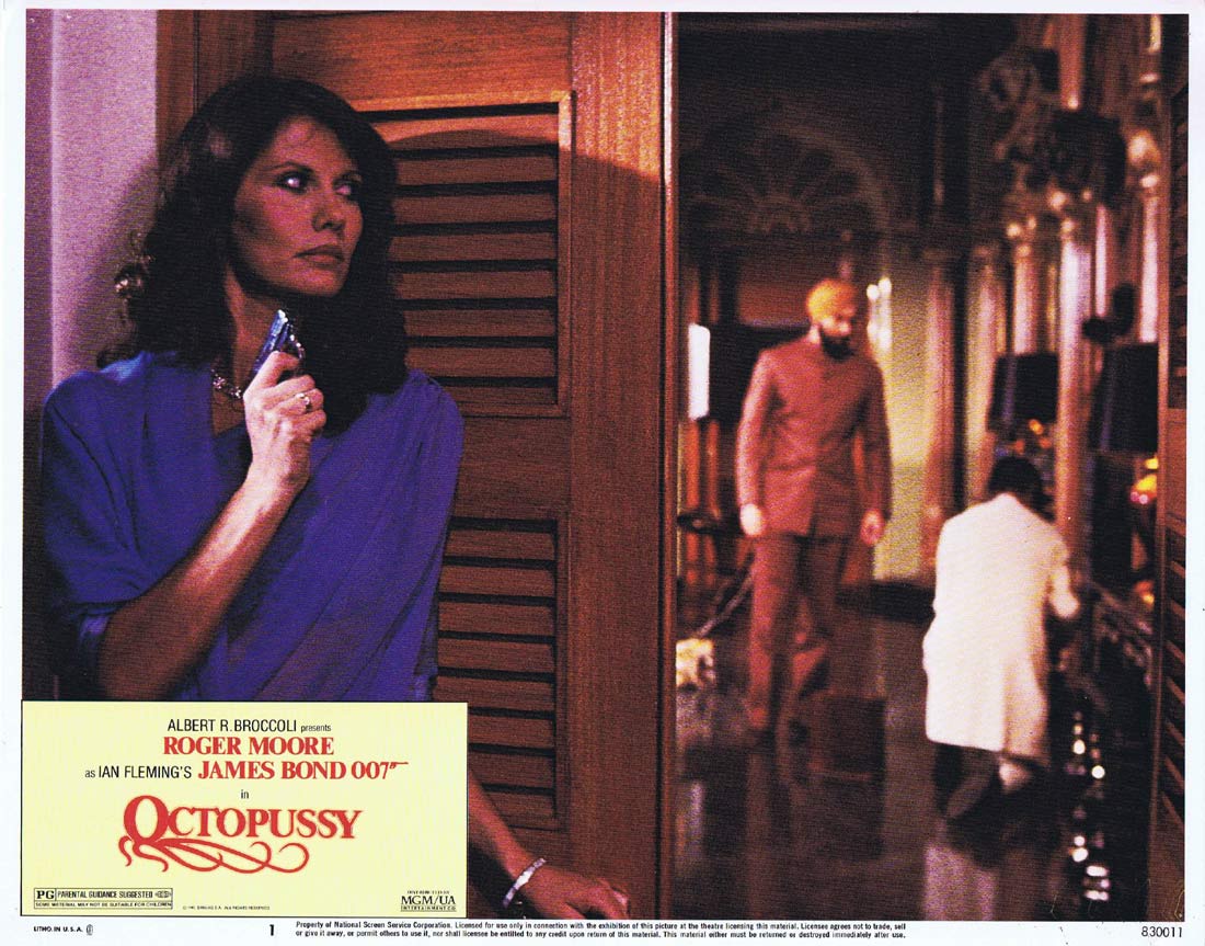 OCTOPUSSY Original US Lobby Card 1 Roger Moore James Bond 1983