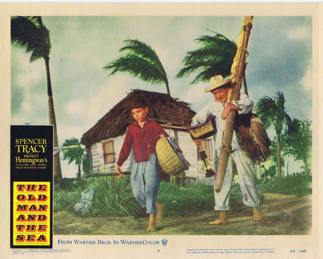THE OLD MAN AND THE SEA Original Lobby Card 4 Spencer Tracy Ernest Hemingway.