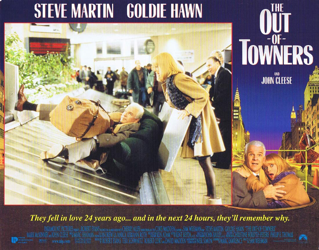 THE OUT OF TOWNERS Original Lobby Card 1 Steve Martin Goldie Hawn John Cleese